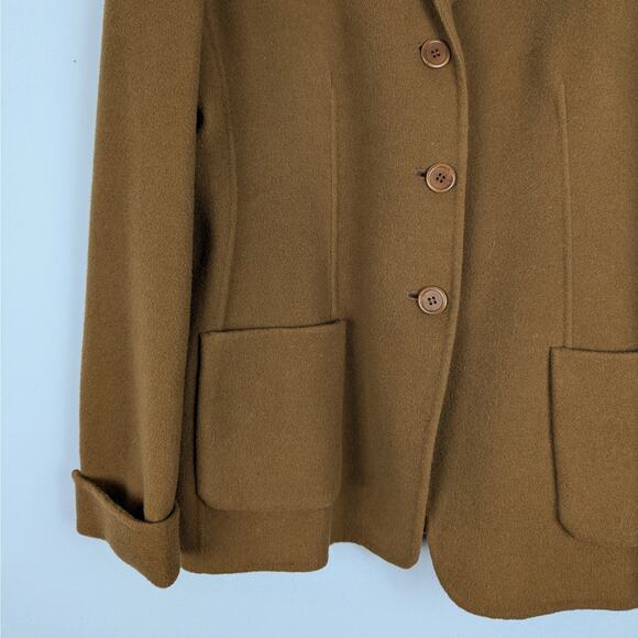 Vtg Womens Jones New‎ York Brown Virgin Wool Angora Rabbit Blend Jacket Size 12 - Picture 3 of 6